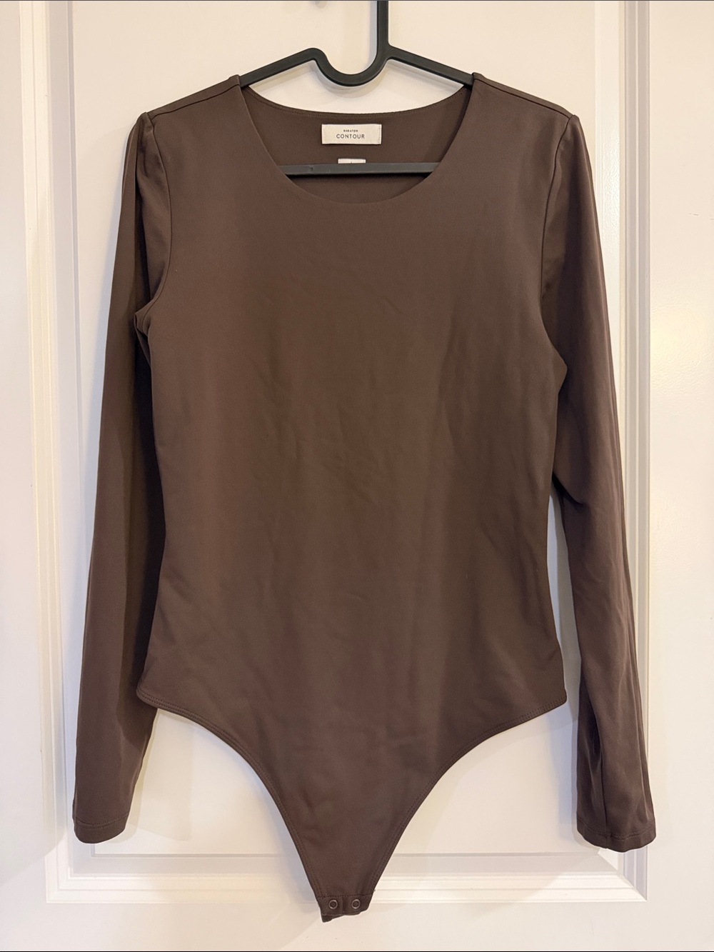 Aritzia Babaton Contour Long-Sleeve Brown Bodysuit - #